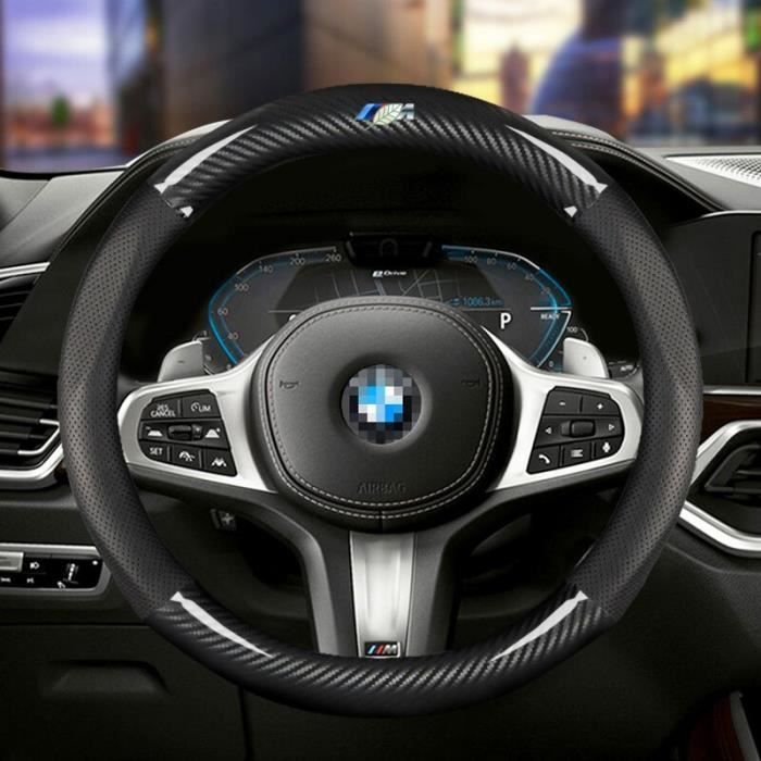 Couverture de volant en Fiber de carbone pour BMW, accessoires intérieur de voiture, 38cm, pour tous les modè Y98671705