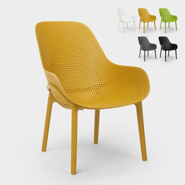 Chaises design Majestic pour cuisine et bar en polypropylène - ProduceShop - Jaune - Plastique - Résine