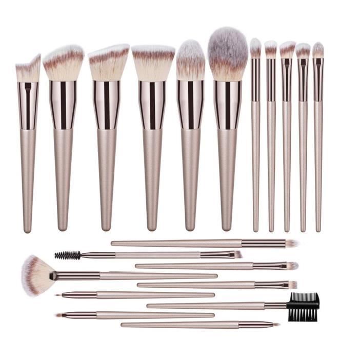 Kit De 20 Pinceaux De Maquillage Professionnel - Marque Budget Beauté - Idéal Pour Débutante Ou Cadeau