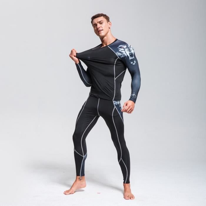 Couleur Noir taille XL Ensemble de sous-vêtements de Ski pour hommes,  couche de Base thermique, vêtements d'e - Cdiscount Sport