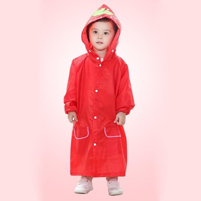Ensemble de Pluie Rouge Enfant avec Capuche. Veste et pantalon imperméables