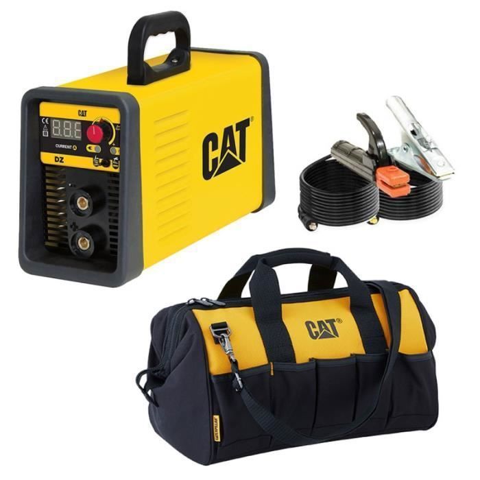 Poste a souder inverter 160A MMA Professionnel ARC + Sac outils CAT Baguette Ø 1.6 à 4 mm Caterpillar Noir/Jaune