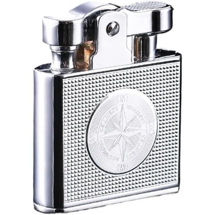 Briquet Vintage De Luze Métal - Gaz Rechargeable Années 60/70 - Collection Déco