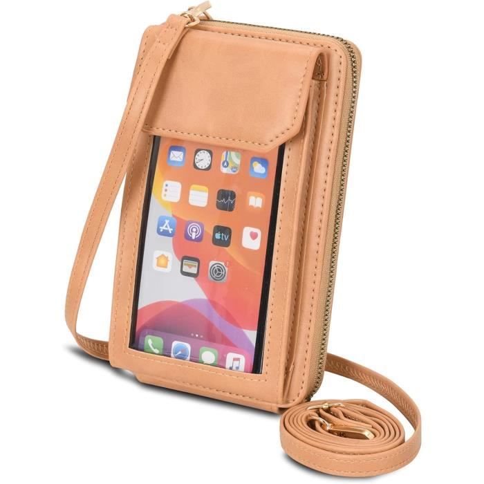 Portefeuille Mobile À Écran Tactile Voyage Mini Sac Bandoulière Pour