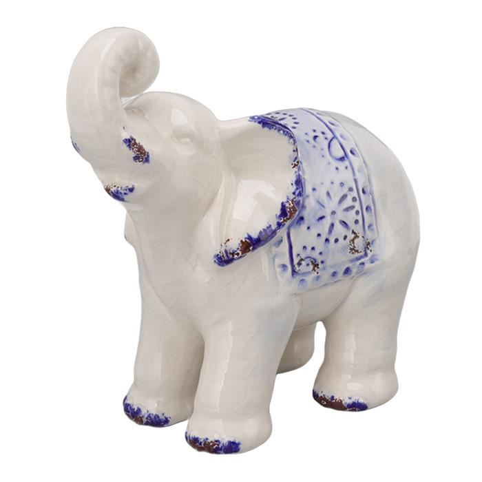 THEIERE ZOOMORPHE ELEPHANT EN CERAMIQUE GRIS VERT LONG 21 CM REF1