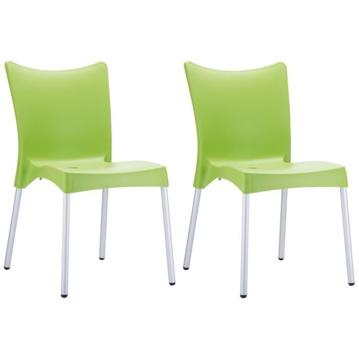 CLP Lot de 2 Chaises de Jardin empilables Juliette en Plastique