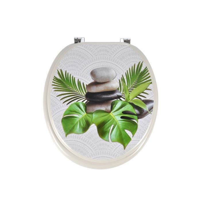 Abattant WC MDF Zen Leaves Autres Vert Cdiscount Bricolage