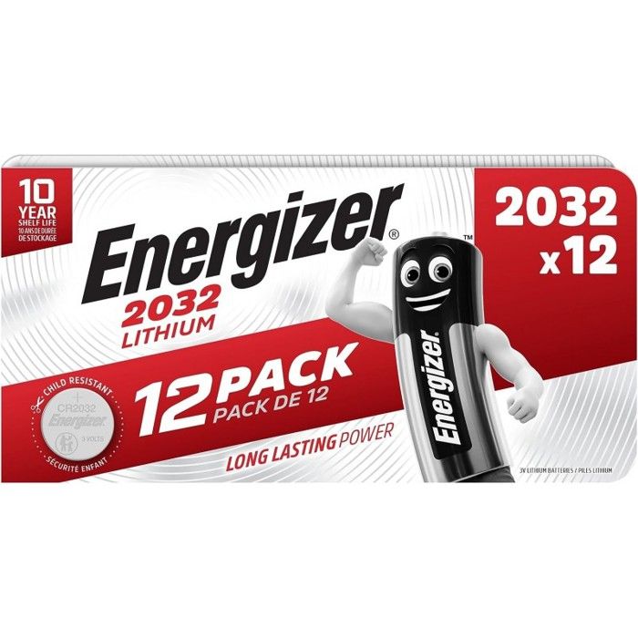 Batterie - ENERGIZER - CR2032 - Lithium 3V - 12 pièces - Idéale pour montres et lampes torches Batterie - ENERGIZER - CR2032 - Lithium 3V - 12 pièces - Idéale pour montres et lampes torches