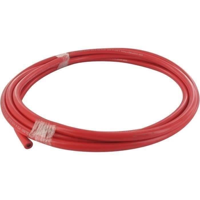 Câble batterie rouge à 6 conducteurs avec gaine poly vinyl type 2- 60V 6GA, L: 3 m, diamètre câble int: 5,5 mm, diamètre ext: 9 mm
