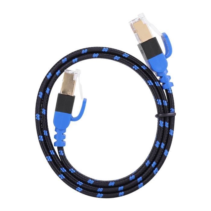 Pack De 10 Câbles Ethernet Plats Cat7 - 0,3 M - Blanc - 10 Gbit/s - Pour Caméra POE, Routeur, Switch - 6