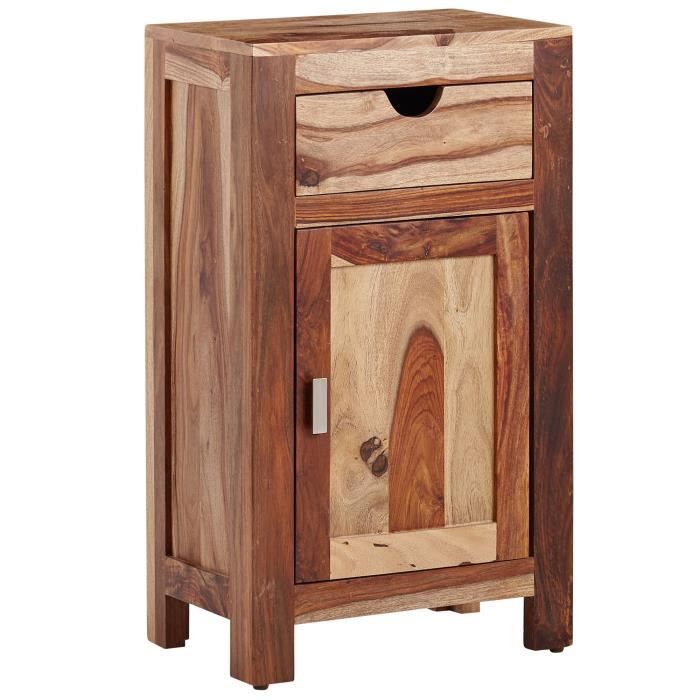 FineBuy Armoire de Salle de Bain 46x80x30cm Commode Buffet Bois Massif