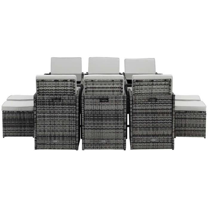 Salon De Jardin Resine Tressee Chicago 6 4 Poufs Florida