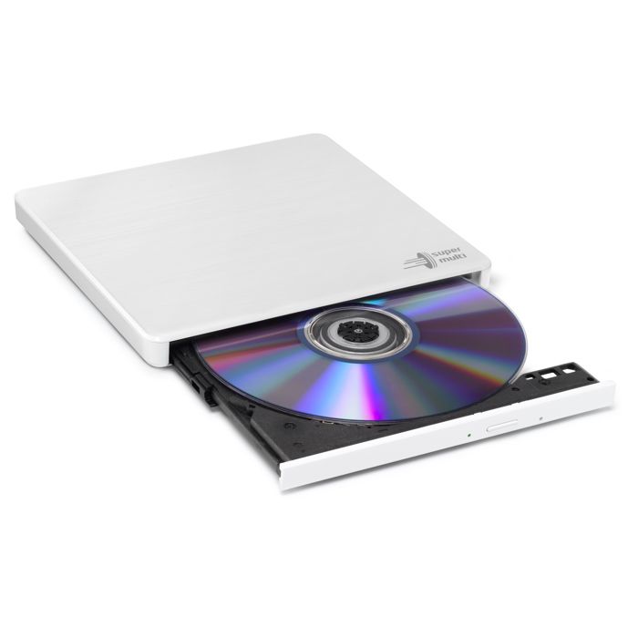 Graveur DVD Externe - HITACHI-LG - GP60NW60 - Ultra Slim - USB 2.0 - Blanc