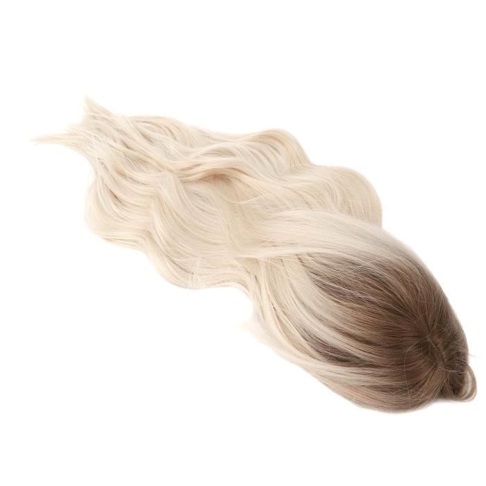 Perruque Réaliste Degrade Blond Beige - Longueur 65 Cm - Synthétique - Neuf Avec étiquettes