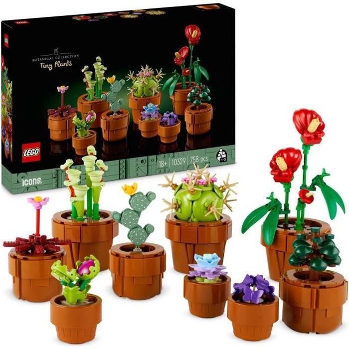 LEGO Icons 10329 Les Plantes Miniatures Collection Botanique 9 Plantes Artificielles avec des Fleurs D coration d Int rieur