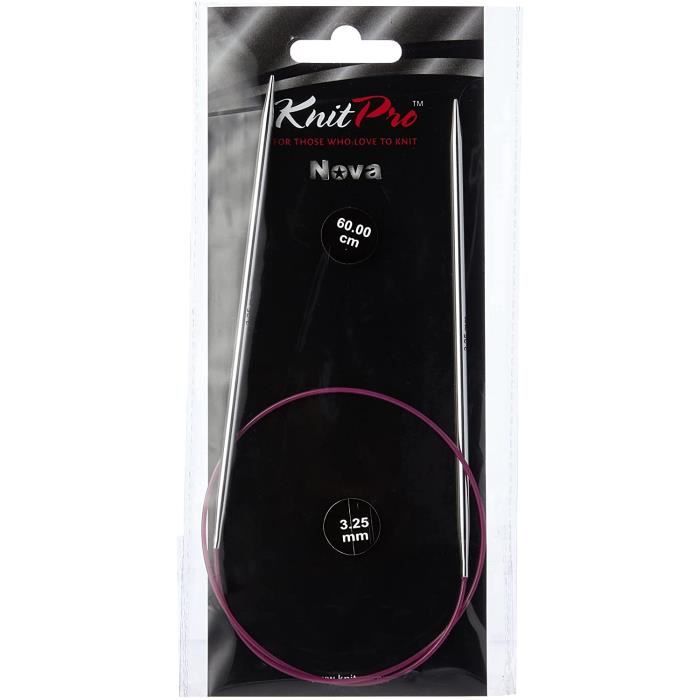 KnitPro Nova Cubics Aiguilles Circulaires Fixes 80 Cm X 3 Mm - Laiton Brillant Argent