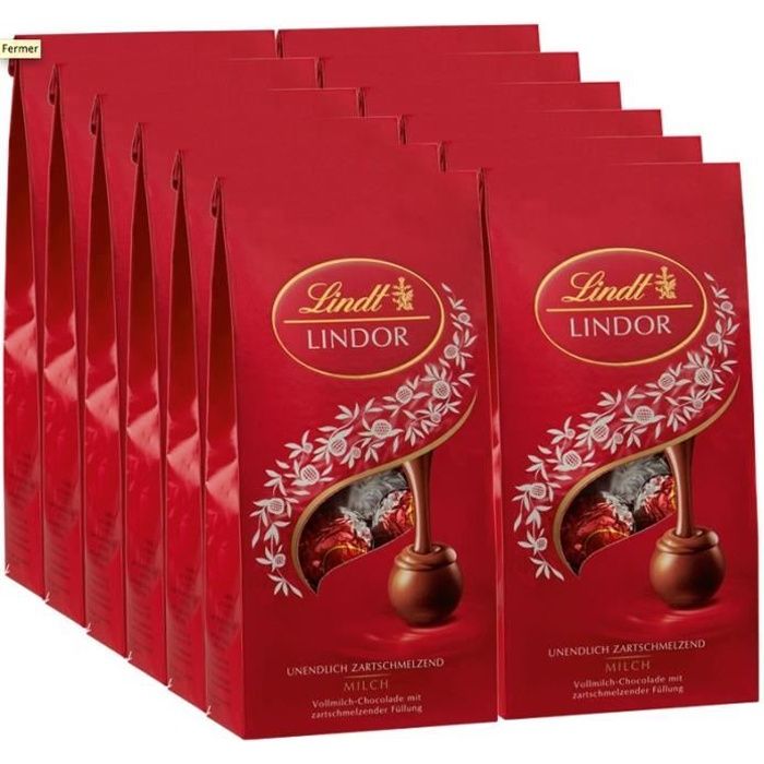 Lindt Lindor chocolat au lait, sac 137g, 12 pièces