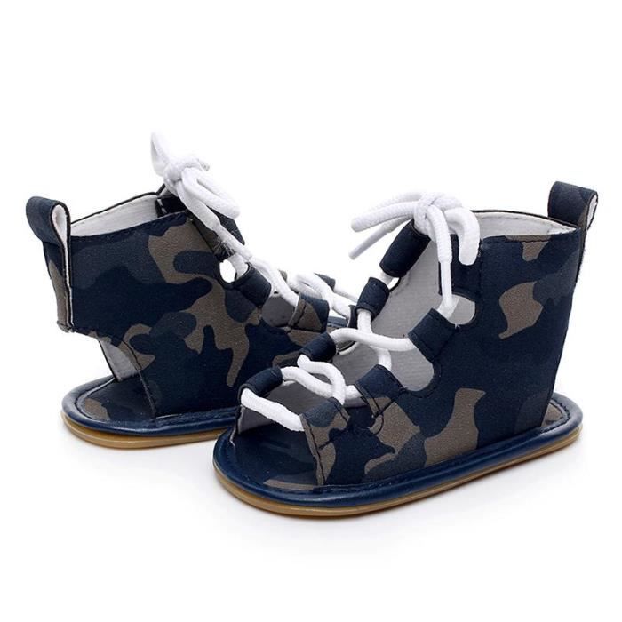 Chaussures Bebe Montant Scandales Spartiate Frais De Couleur Camouflage Bleu Camouflage Bleu Cdiscount