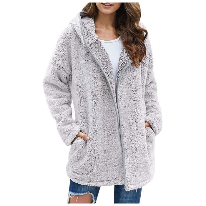 GILET - CARDIGAN 2023 Veste Polaire Femme Manteaux Polaire Zippée pour  Femme Grande Taille Sweat A Capuche Femme Couleur Rose