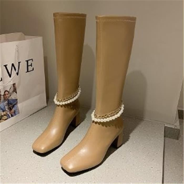 bottine noir a perle