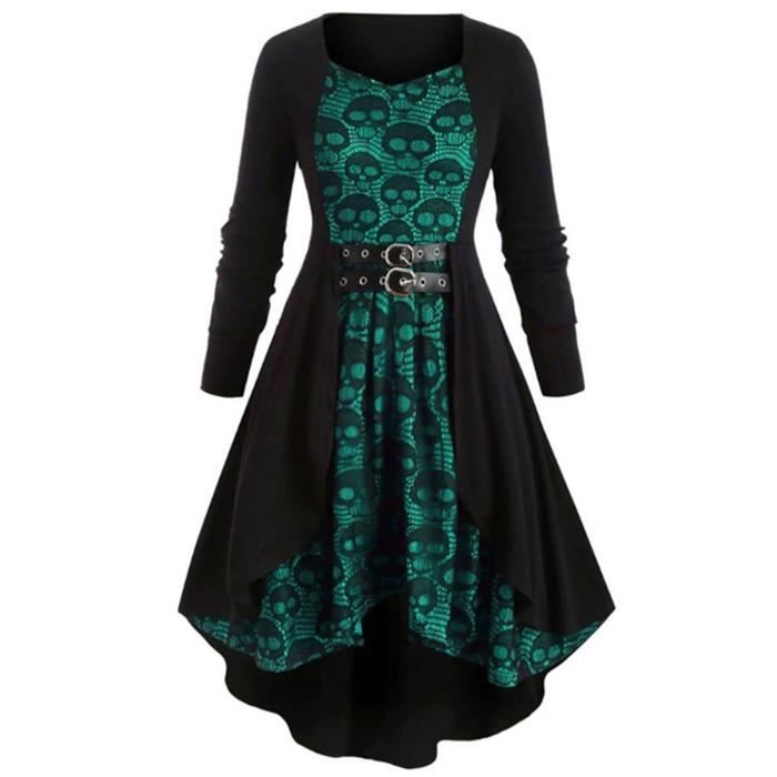 Robe De Soirée Vintage à Manches Longues Et à Manches Longues En Dentelle De Crâne De Couleur