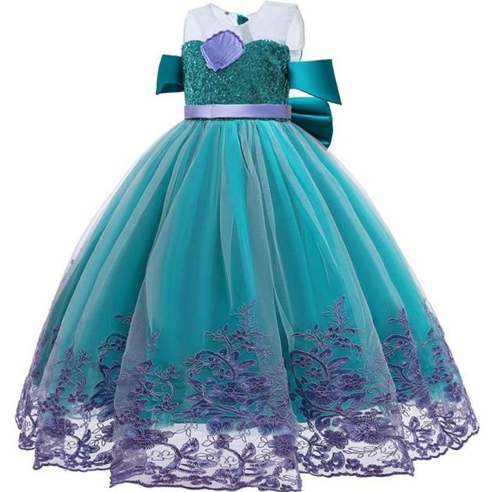 Robe Princesse Fille,Ariel Sirène Princesse Princesse Fille Costume Robe De  Soirée,Pâques Robe De Fête D'anniversaire-Bleu - Cdiscount Prêt-à-Porter