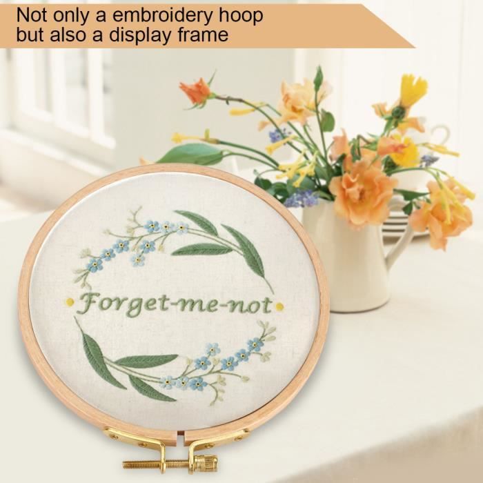 Cadre De Broderie Vintage En Bois - 2 Cerceaux Ronds 18 Et 16 Cm, Pour Patchwork Ou Couture