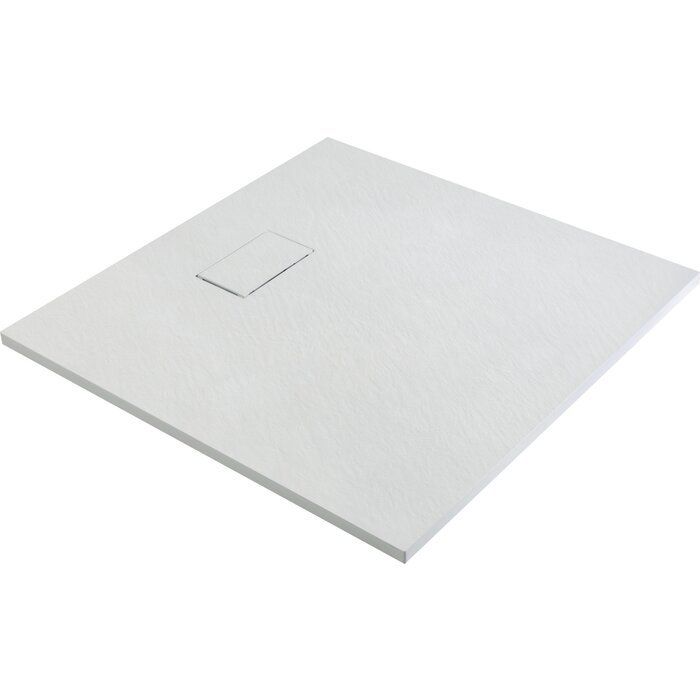 Receveur de douche extra-plat blanc effet pierre Gaïa Odyssea - 120 x 90 cm