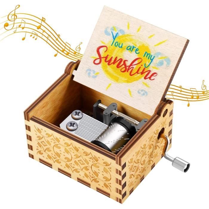 Boîte à Musique The Beatles Let It Be En Bois à Manivelle - Cadeau Vintage Et Unique
