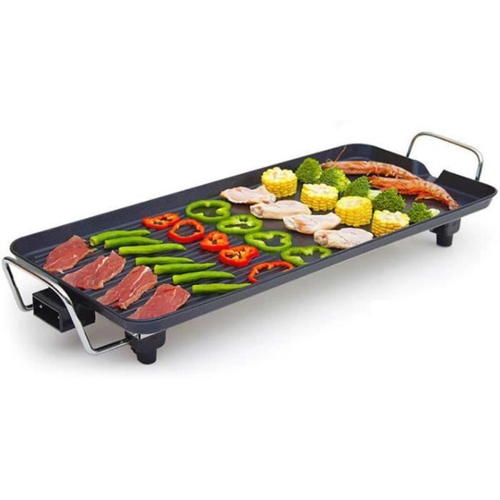 Mini Grill électrique Grunkel 1000W - Plaque Antiadhésive 23x14,5cm, Ouverture 180° - Bac à Graisse Amovible