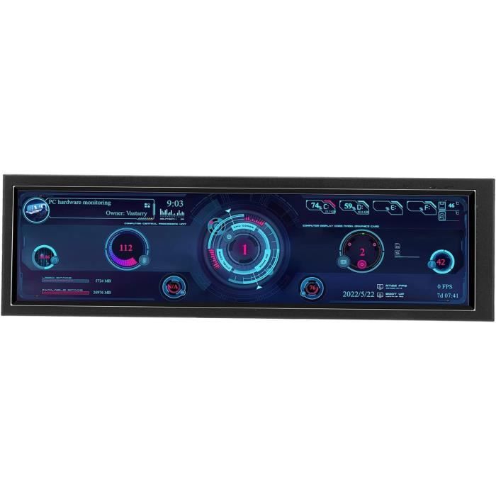 Mini Ecran Usb Mini Écran Usb Ips 8.8In, 1920X480 Aida64 Cpu Gpu Ssd Data Temperature ...