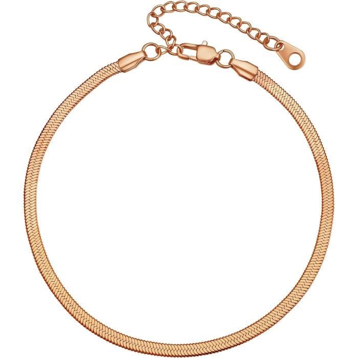 Chaîne serpent à chevrons rempli d'or 14 carats 4 mm