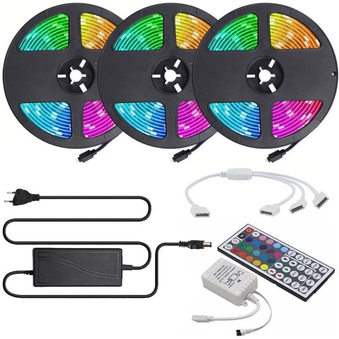 Nixtrve Ruban LED 15m, Bande LED à Changement De Couleur LED 15m