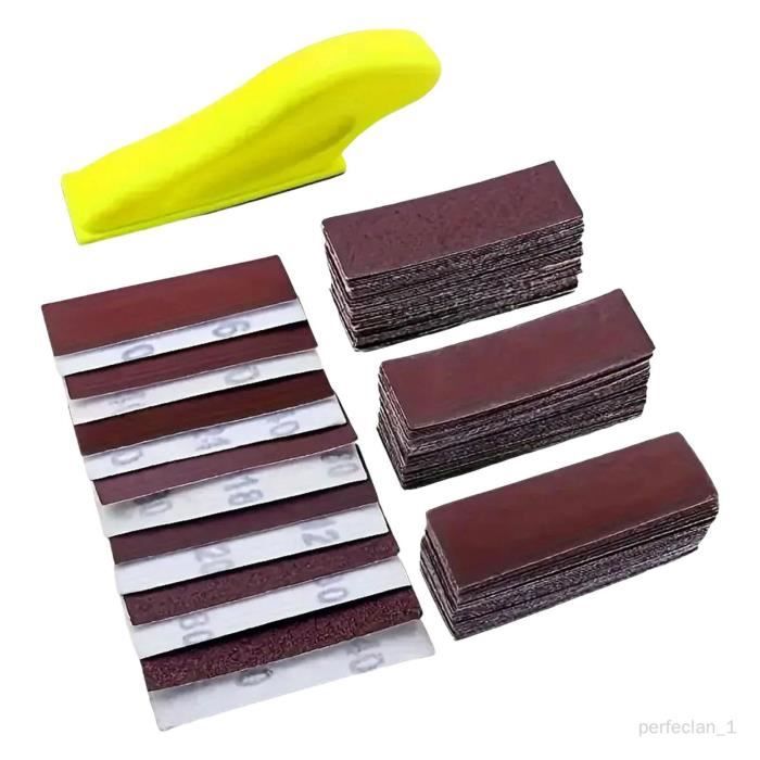 3 Blocs De Ponçage Pour Cuir - Formes Carrée, Biseautée Et Coin, En Bois, Pour Polir Et Affûter Les Bords - 11