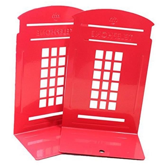 KAPAYONO 1 Paire de Serre-Livres London Anti-D/éRapants Serre-Livres /éTag/èRe /à Livres Papeterie Rouge
