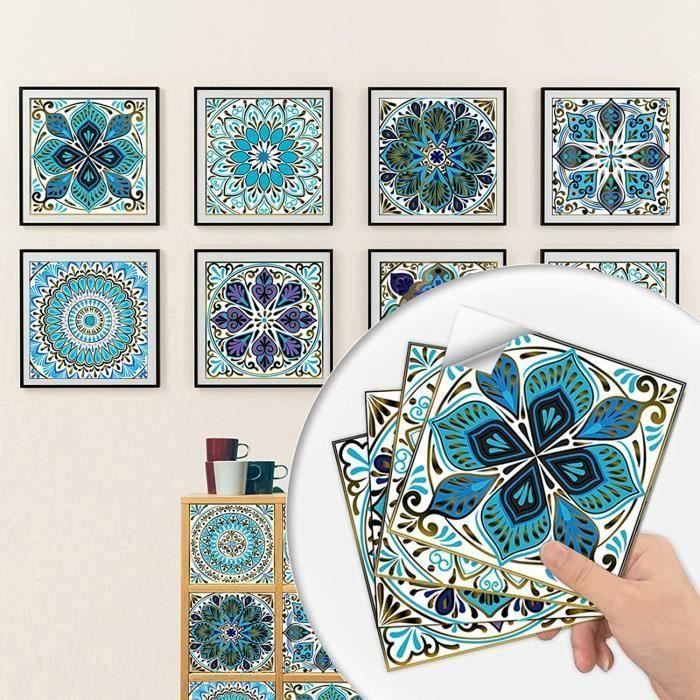 20 Autocollants Carrelage Rétro Bohème 10x10 Cm – Mosaïque Maroc Style, Imperméable & Facile à Poser