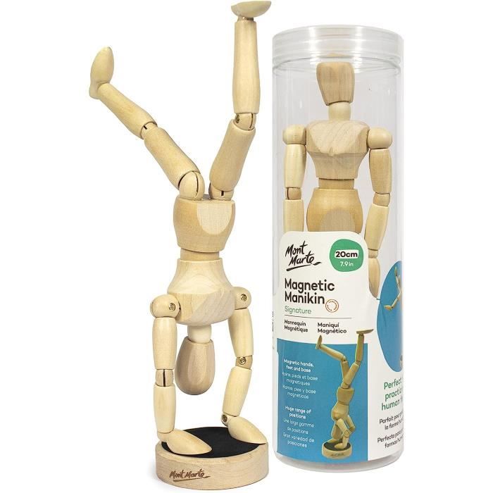 Mannequin De Dessin En Bois Mont Marte 20cm - Articulations Magnétiques - Modèle Artistique Pour Études De Mouvement