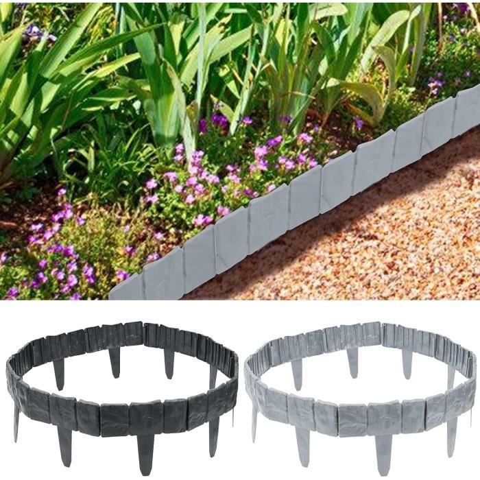 Lot De 20 Bordures De Pelouse En Plastique Pour Allée