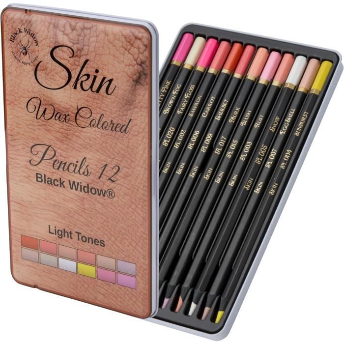 Black Widow Crayons de couleur chair claire Set Portrait Crayons de