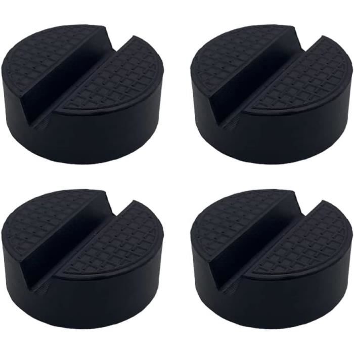 Patins En Caoutchouc Pour Cric – 4 Pièces Noires – Protection Antidérapante
