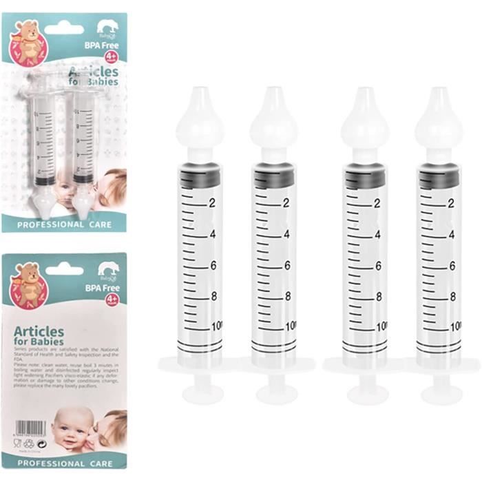 Lot De 3 Seringues Nasales Bébé Avec Embouts Silicone - Mouche Bébé Réutilisable - Pour Nettoyer Nez Bouché Et Faciliter Respiration