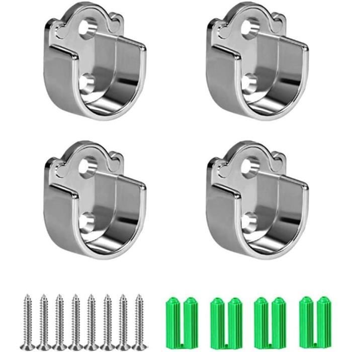 4 Pièces 31.6 * 19.5MM Support Tringle,Barre De Penderie, Penderie Ovale Support Barre Penderie