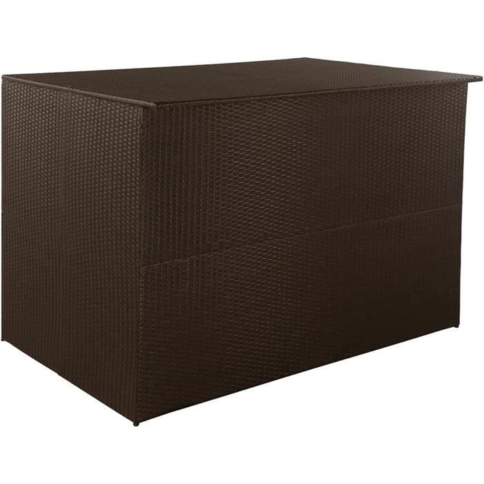 Coffre De Rangement Jardin En Résine Tressée 100x50x50 Cm – Banc Avec Assise, étanche Et Design Noir