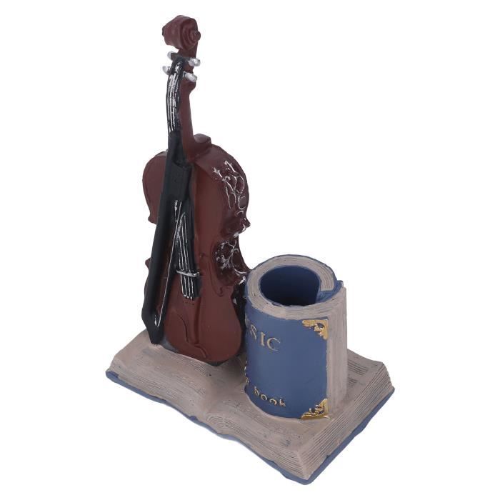 Tbest portecrayon pour instrument de musique en résine Portestylo rétro Vintage violon bleu