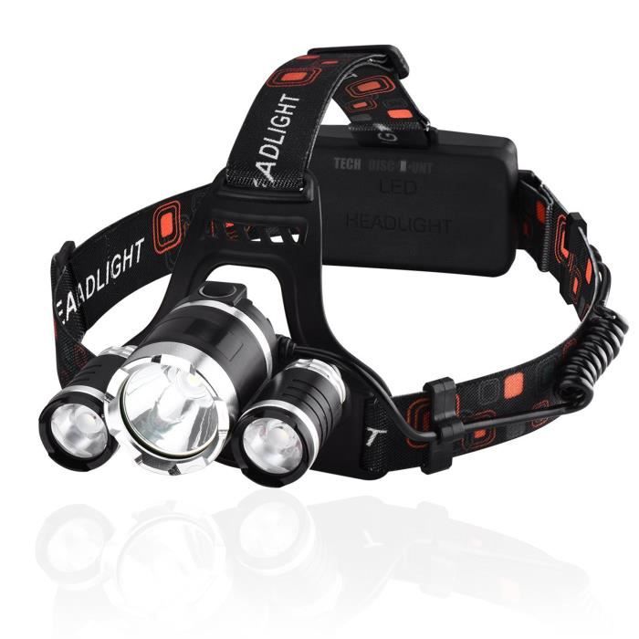 12000mcd /Étanche Ultra Lumineux 6 LED Lampe Frontale Lampe Frontale Phare 3 Modes pour Le Camping en Plein Air UHAPY