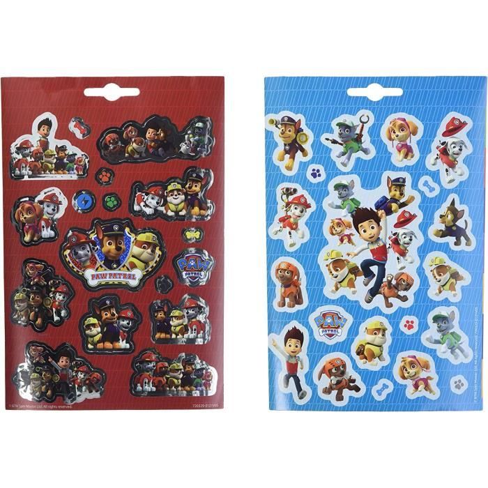 Totum – Kit Créatif Pat' Patrouille – Boîte De Plus De 950 Autocollants (12 Feuilles Classiques + 2 Holographiques) Avec Carnet