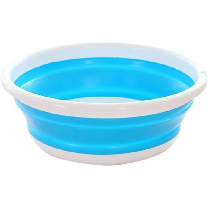 Bassin Pliant 8.5L Multifonction - Seau Pliable Léger Étanché Avec Sac De Rangement (Bleu)