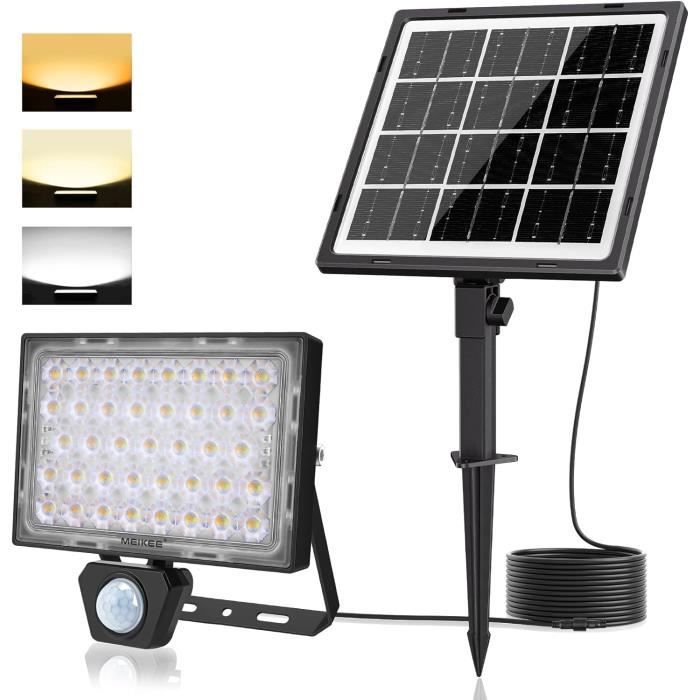 Lampes Solaires Séparés Extérieur Intérieur 30 LED*2 6000K Lumiere