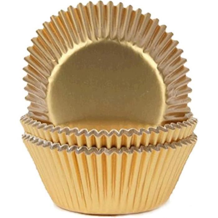 ® Moules À Muffin En Papier Revêtus Doré Ø 50 Mm X 30 Mm 50 Pièces Papier Métallisé