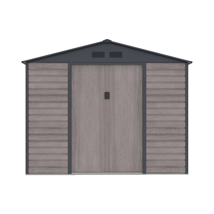 Abri de jardin métal en acier galvanisé effet bois gris 717 m² - ADELMO